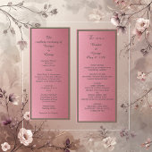 Traumrosa Glitzer Hochzeitsmenü & Programm