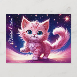 Traumrosa Kätzchen Kinderzimmer einzigartiges Desi Postkarte