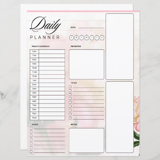 Traumrosa Rosa-Tagesplaner (Vorne/Hinten)