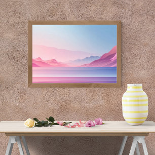 Traumrosa und Lila Bergwelt Fotodruck