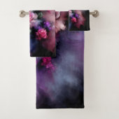 Traumrosa und Lila Rose Wasserfarbe Badhandtuch Set (Insitu)