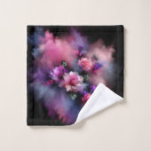 Traumrosa und Lila Rose Wasserfarbe Badhandtuch Set (Waschlappen)