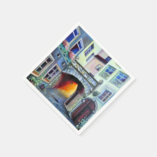 Traumscape Luxemburg böhmische Stadt Serviette (Ecke)