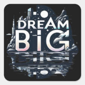 Traumschwarz Quadratischer Aufkleber (Vorderseite)