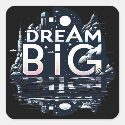 Traumschwarz Quadratischer Aufkleber (Vorderseite)