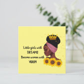 Traumschwarze Girl Empowerment-Zitat Karte (Stehend Vorderseite)