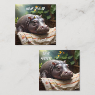 **"Träumskorb: Ein Baby Hippo's Cosy Nickerchen"** Begleitkarte