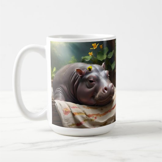 **"Träumskorb: Ein Baby Hippo's Cosy Nickerchen"** Kaffeetasse (Links)