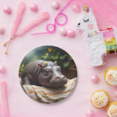 **"Träumskorb: Ein Baby Hippo's Cosy Nickerchen"** Pappteller (Party)