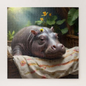 **"Träumskorb: Ein Baby Hippo's Cosy Nickerchen"** Puzzle (Vertikal)