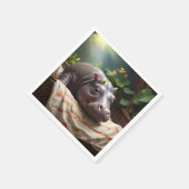 **"Träumskorb: Ein Baby Hippo's Cosy Nickerchen"** Serviette (Ecke)