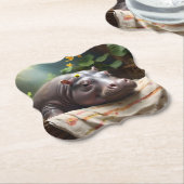 **"Träumskorb: Ein Baby Hippo's Cosy Nickerchen"** Untersetzer (angewinkelt)