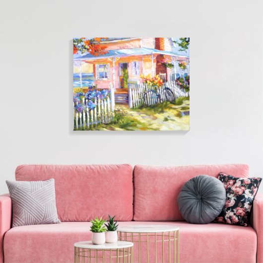 Traumstrand Hütte im Paradies Leinwanddruck (Insitu (Wohnzimmer))