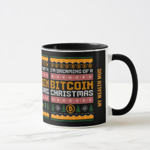 TRÄUMT VON EINEM BITCOIN-WEIHNACHTEN Faux-Strickmu Tasse