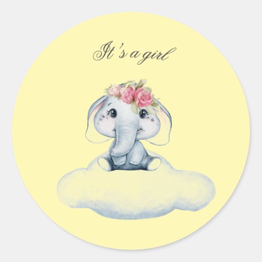 Traumtage mit Rosie dem Elefanten. Runder Aufkleber (Vorderseite)