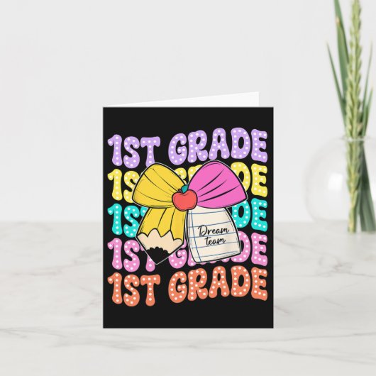 Traumteam-Stift der ersten Klasse zurück zur Schul Karte (Vorderseite)