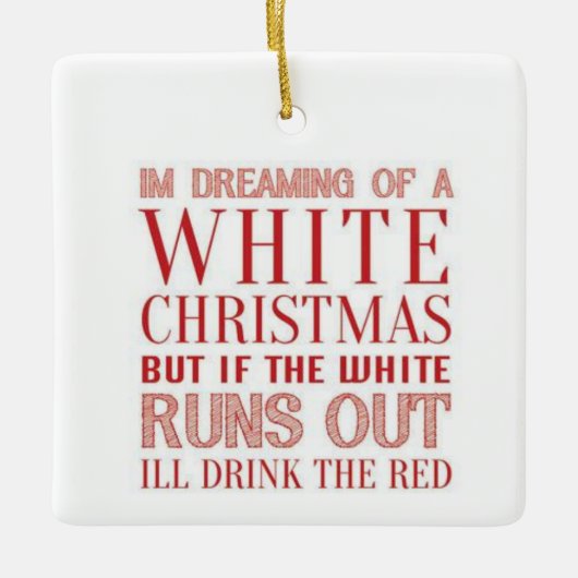 TRÄUMUNG EINER "WEINCHRISTMAS"-KERAMIK KERAMIKORNAMENT (Vorderseite)