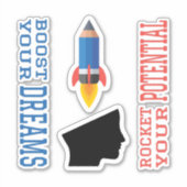 Traumverstärker und potenzielle Rakete Aufkleber (Vorderseite)