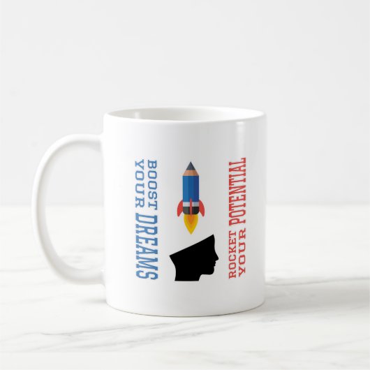 Traumverstärker und potenzielle Rakete Kaffeetasse (Links)