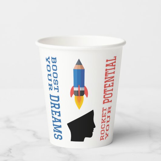 Traumverstärker und potenzielle Rakete Pappbecher (Rückseite)