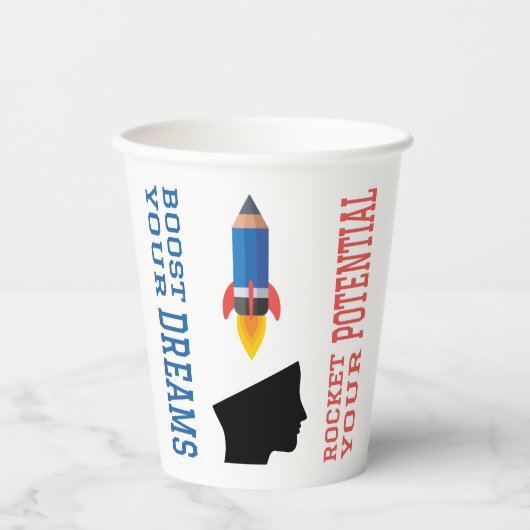 Traumverstärker und potenzielle Rakete Pappbecher (Vorderseite)