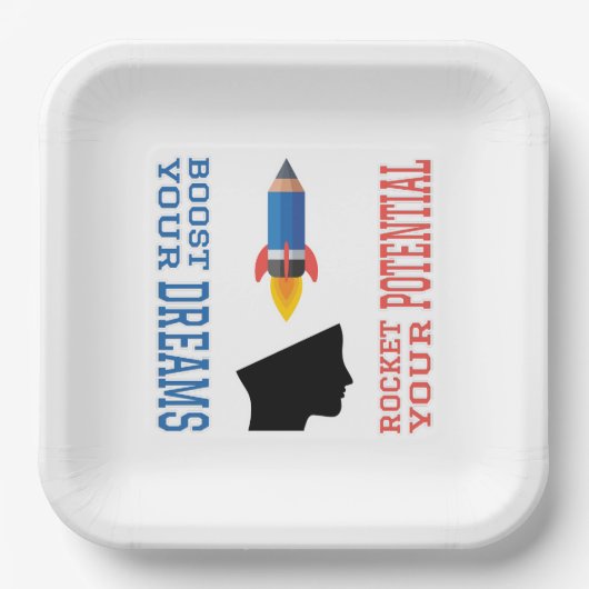 Traumverstärker und potenzielle Rakete Pappteller (Vorderseite)