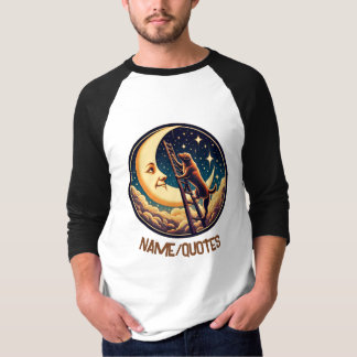Traumvoller Mond & Hund steigt Leiter T-Shirt
