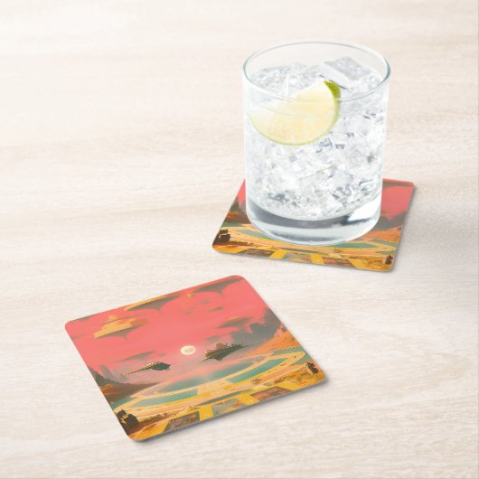 Traumwelt Rechteckiger Pappuntersetzer (Vor Ort)