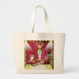 Traumwelt Vintage Funky Ballerina Veränderte Kunst Jumbo Stoffbeutel