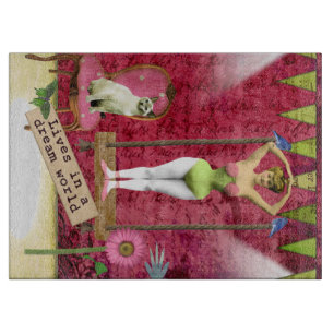 Traumwelt Vintage Funky Ballerina Veränderte Kunst Schneidebrett