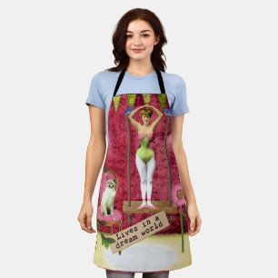Traumwelt Vintage Funky Ballerina Veränderte Kunst Schürze