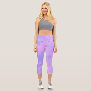Traumwolken - rosa und Lila Capri Leggings