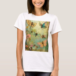 Traumwover: Eine Surreal Butterfly Wasserfarbe T-Shirt