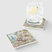 Träumzeit Steinuntersetzer (Seitenansicht)