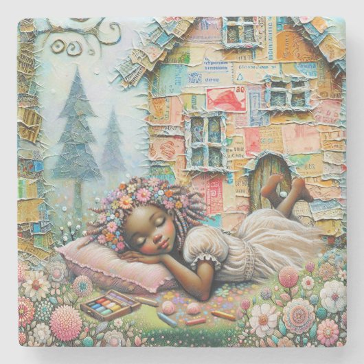 Träumzeit Steinuntersetzer (Vorderseite)