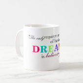 Traumzitat-Tasse Kaffeetasse (Vorderseite Links)