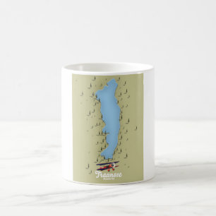 Traunsee Österreichische Seekarte Poster Kaffeetasse
