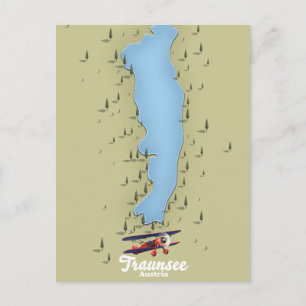 Traunsee Österreichische Seekarte Poster Postkarte