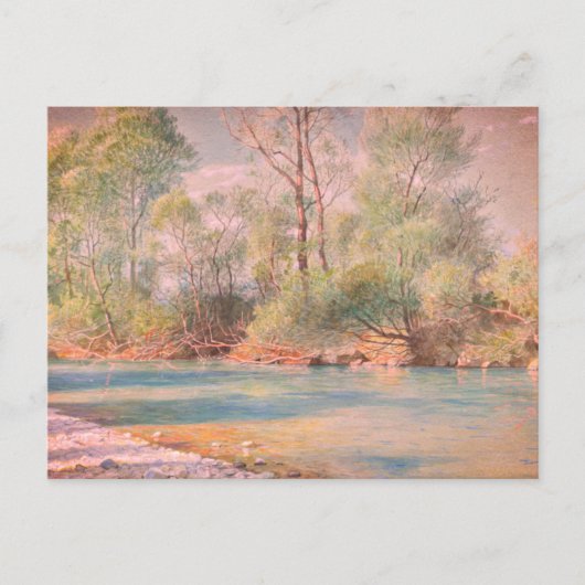 Traunstein River on Road to Empfig, Bayern: Postkarte (Vorderseite)