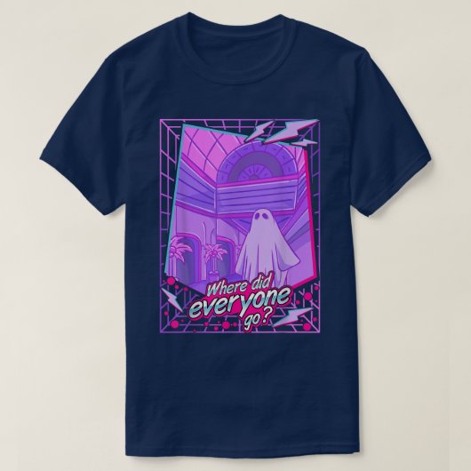 Traurig 1980er Vaporwave Ghost Sheet Ghost Ästheti T-Shirt (Design vorne)