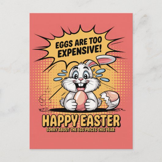 Traurig gebratene Ostergeblasene Eier zu kostspiel Postkarte (Vorderseite)