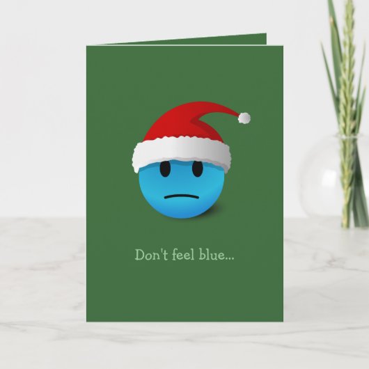Traurig / Happy Face Weihnachtskarte Feiertagskarte (Vorderseite)