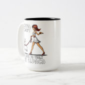 Traurig kippe ich mich muss gehen mein Alpaka-Lama Zweifarbige Tasse (Vorderseite Links)