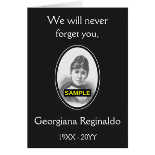 Traurig, konservative Erinnerungen Card, w/Foto