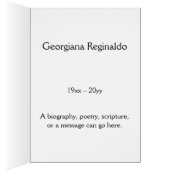 Traurig, konservative Erinnerungen Card, w/Foto (Innen (Rechts))