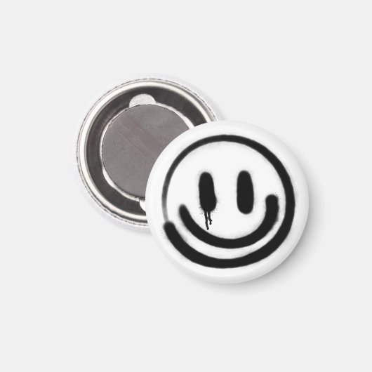 traurig lächelnde Emoji Magnet (Vorderseite/Rückseite)