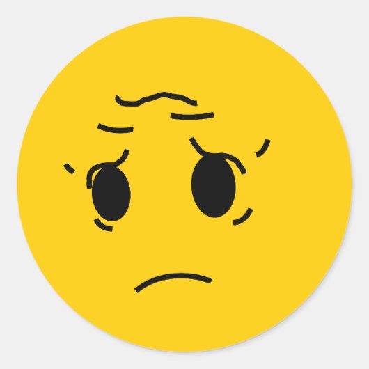 traurig runder aufkleber (Vorderseite)