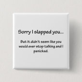 Traurig schlug ich Sie… Button (Vorderseite)