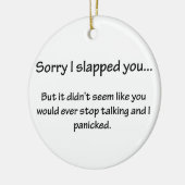 Traurig schlug ich Sie… Keramikornament (Links)