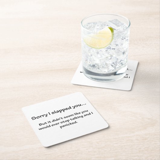 Traurig schlug ich Sie… Rechteckiger Pappuntersetzer (Vor Ort)